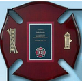 Piano Finish Fire Specialty Award / Plaque with Ladder & Fire Hydrant